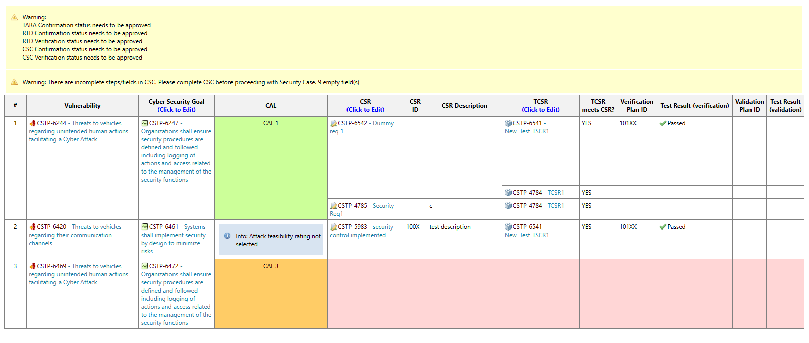 Cybersecurity Case screen