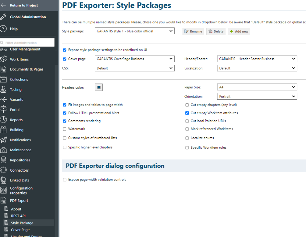 Administration View - Style Package